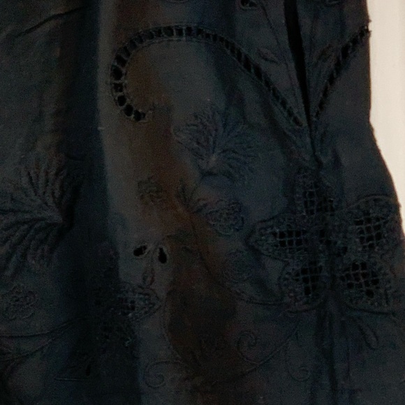 Rag & Bone Embroidered 100% Cotton Drawstring Shorts - Black - size Large - Picture 3 of 6